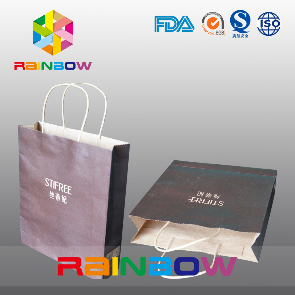 Printed Customized Paper Bags Gift Packaging Brown Shopping Kraft Paper Bag For Clothes