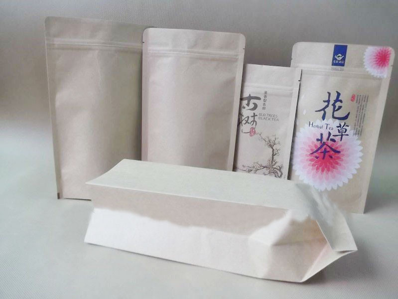 Zipper Printing Customized Paper Bags Silvery Stand Up Kraft Clear Window For Snack