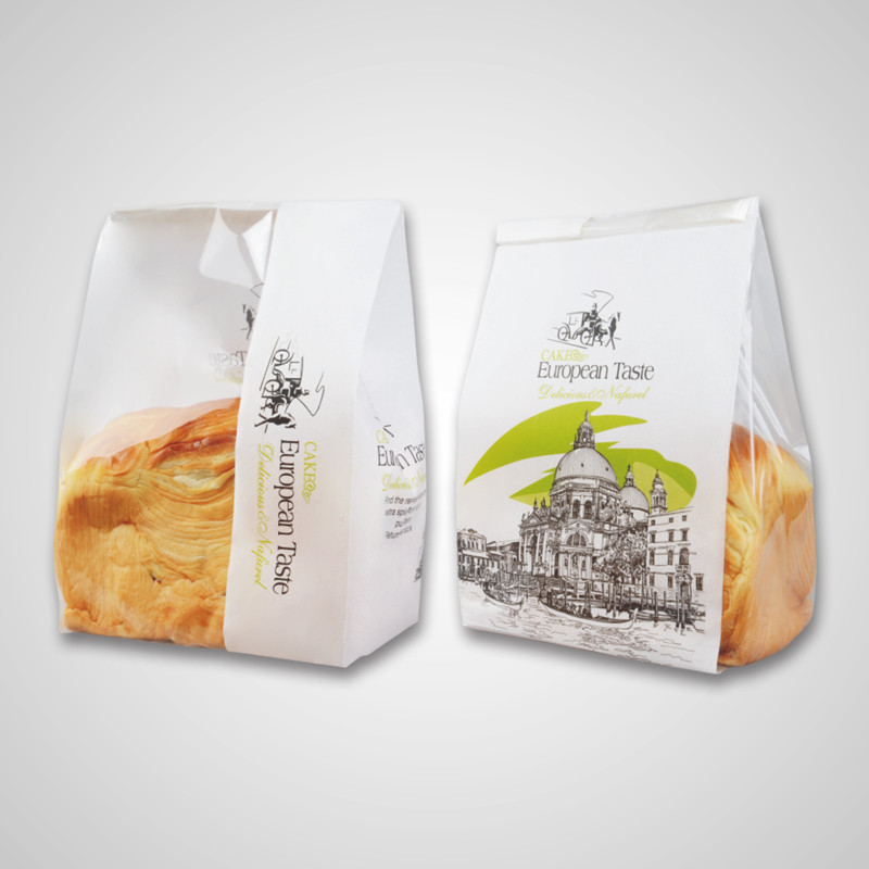 White Kraft Paper Bag For Bread / Stand Up Pouches With Mylar And Clear Window