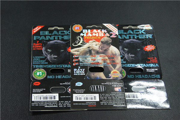 Custom printed black panther blister card sex pills packaging and black panther box packaging