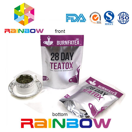 PET / AL / PE k Tea Bags Packaging , Stand Up Resealable Pouches Custom Size