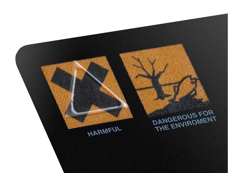 25mm Diameter Triangle Shrink Sleeve Labels Transparent Stickers / Tactile Warning Labels