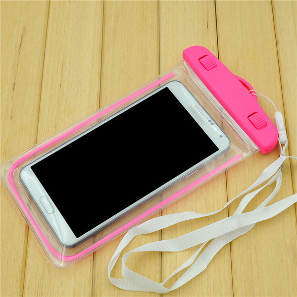 Universal 5.5 Inch Pvc Waterproof Phone Bag For Iphone 6s 6 Plus , Pink / Oragne / Blue