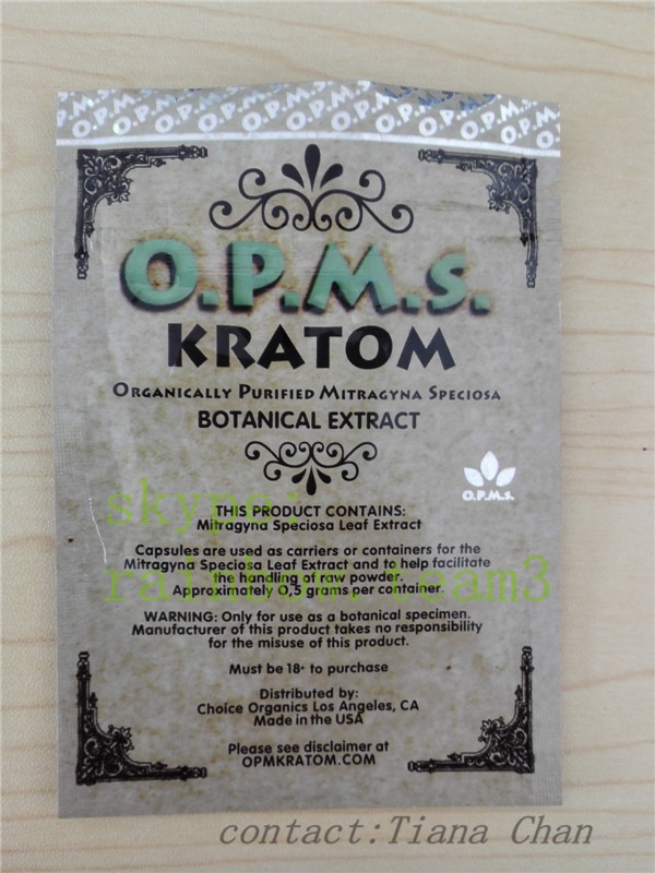 Herbal Incense Packaging k gold 3ct aluminum foil opms kratom powder
