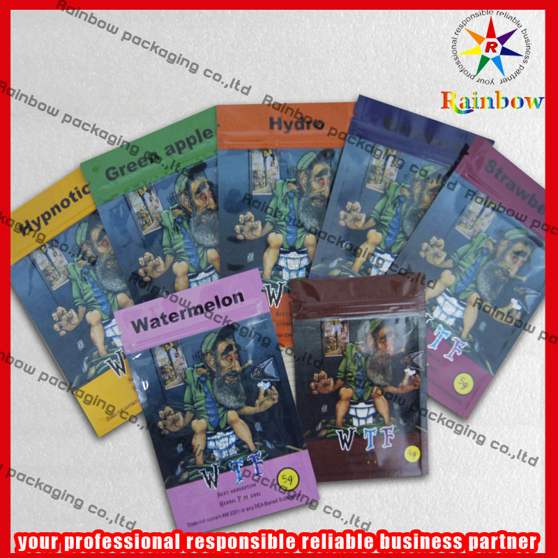Vivid Printing Herbal Incense Pouches ， Aluminum Foil Bag