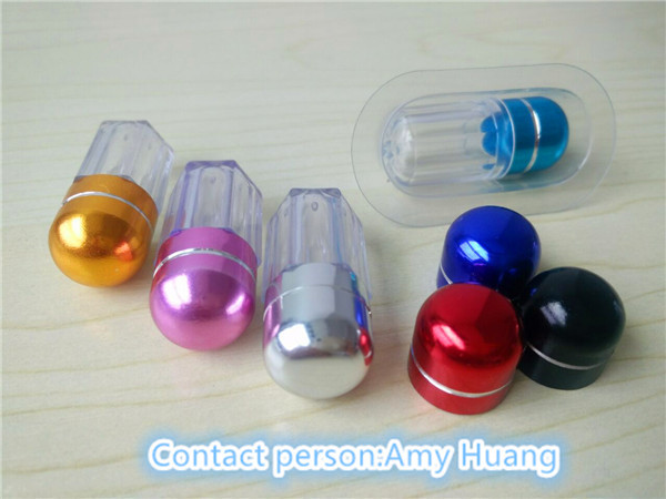 Empty Small Medicine Bottle Plastic Pill Bottles With Red / Blue / Purple Cap
