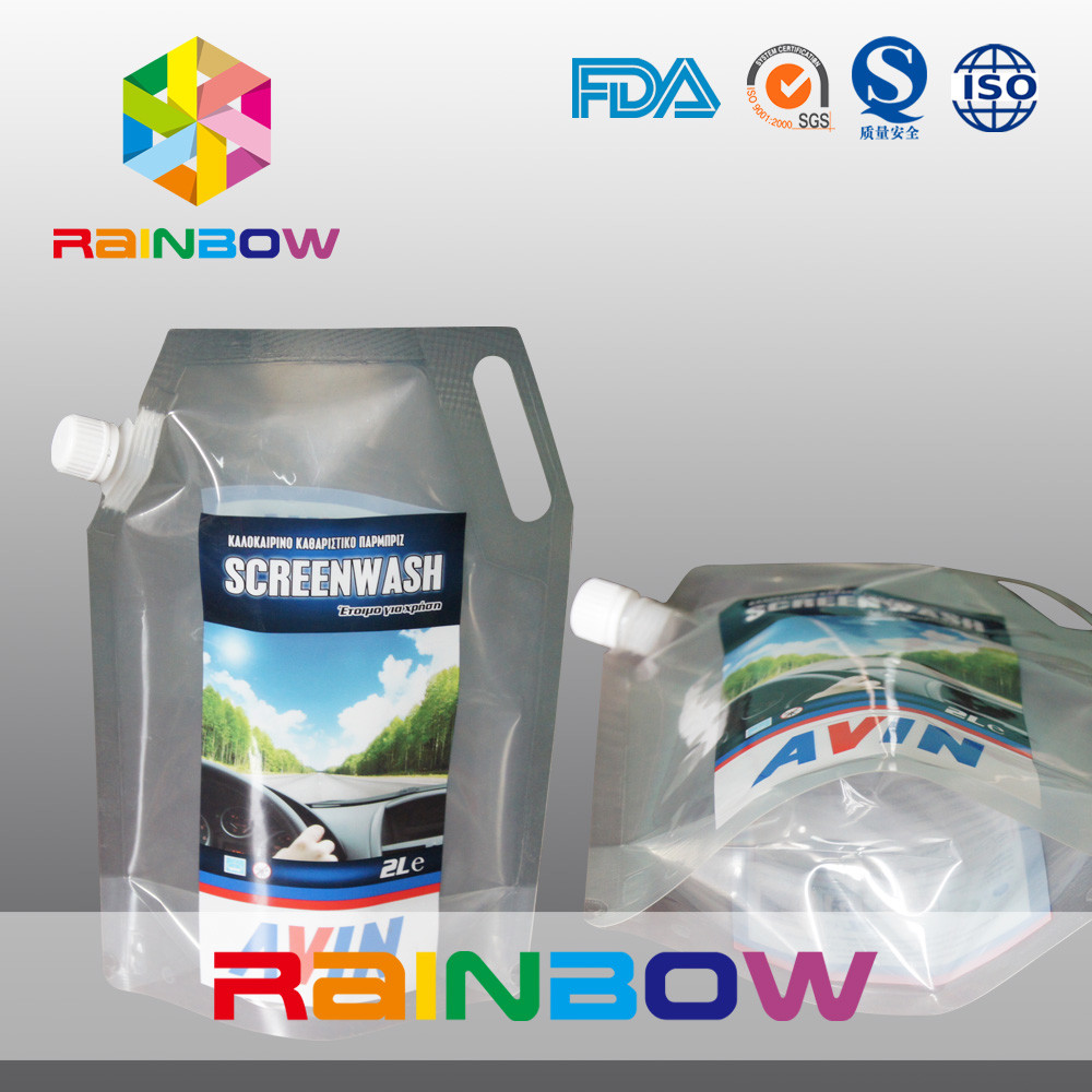 3L Water proof Transparent or Printing Stand up Spout Pouch Liquid bottle Bag