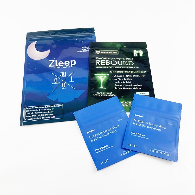 Biodegradable Foil Kraft Paper Empty Sachet Bags Cosmetic Samples Three Side Sealed Bag