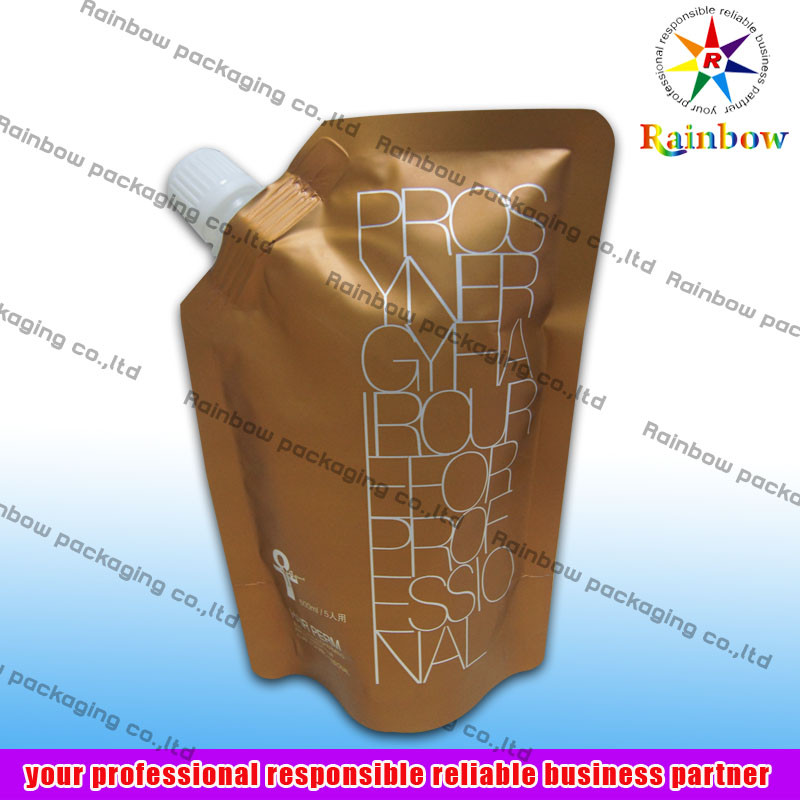side spout pouch packaging for drink, bottom gusset bag