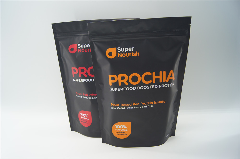 Customized 500g Bottom Gusset Bags , Protein Foil Lined Stand Up k Pouch