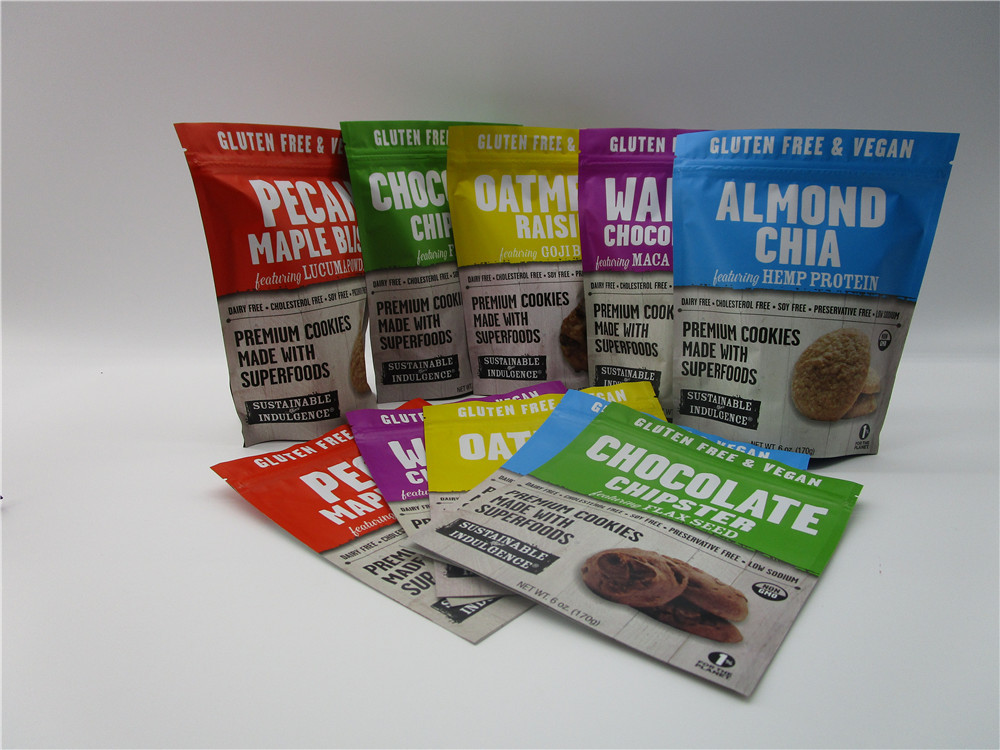 8 Oz Custom Printed Matt Snack Bag Packaging , Stand Up k Bag