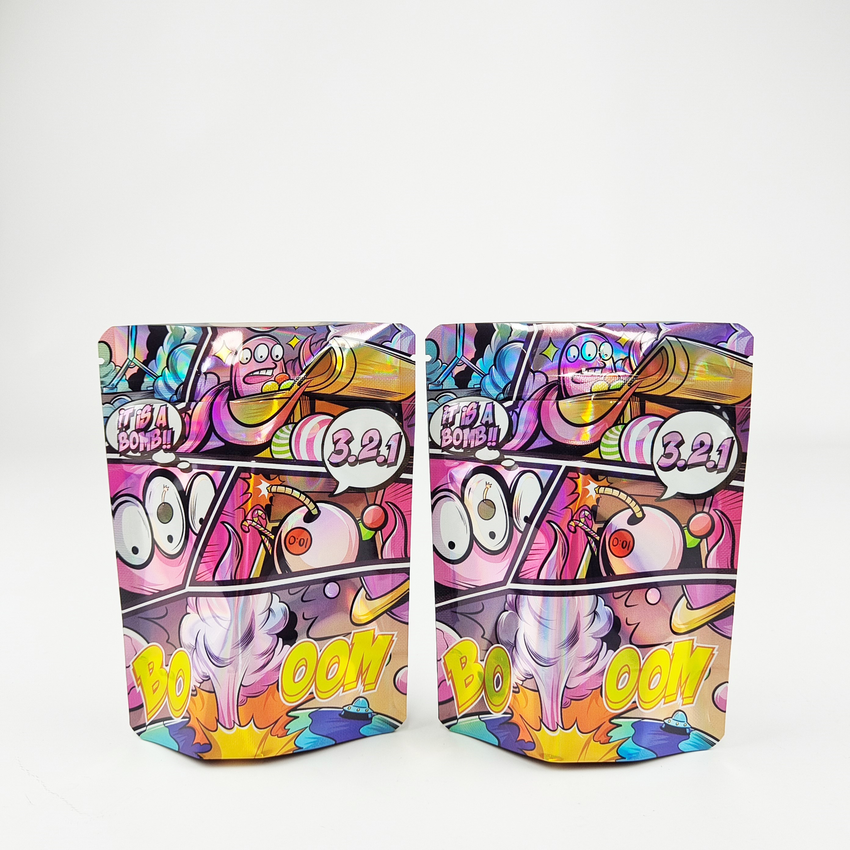 3.5g 7g 14g 28g Food Mylar Bags Customized Cangy Gummies Stand Up Ziplock Bags