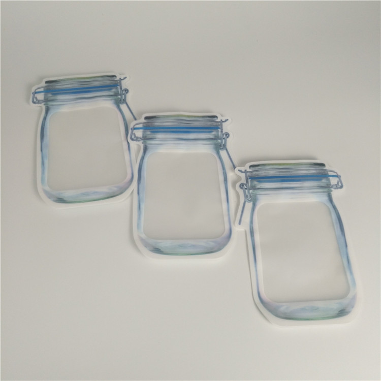 Custom Shape Die Cut Mylar Bag 3.5g Holographic Smell Proof Bag With Ziplock