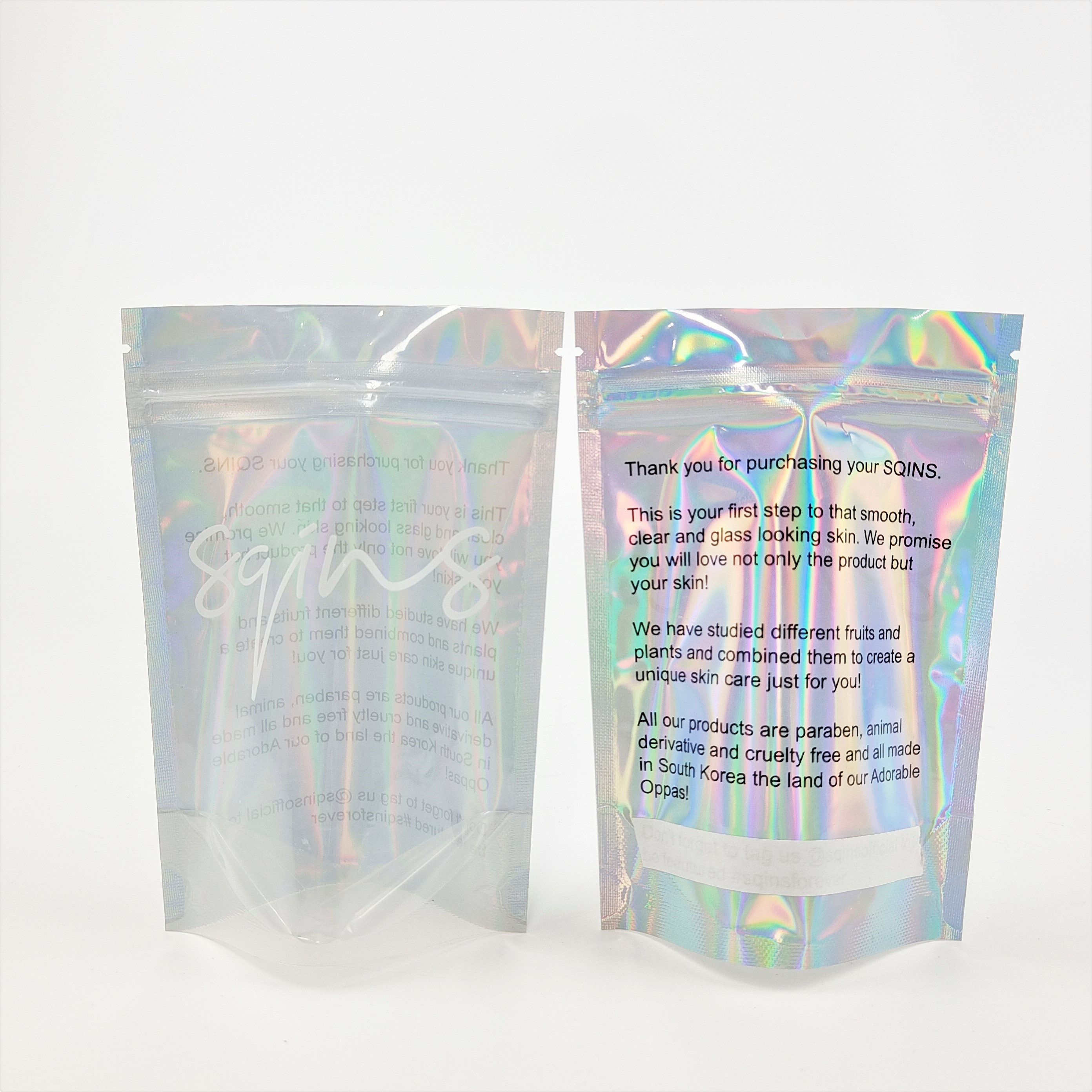 Aluminum Glossy Holographic Cookies Packaging Bags 3.5g 7g Stand Up Pouches
