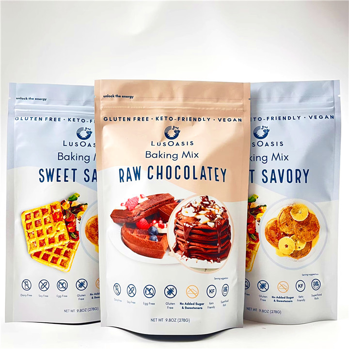 Printed Food Grade Mylar Pouch Cookie Cake Snack Bag Packaging Zip Lock Laminated