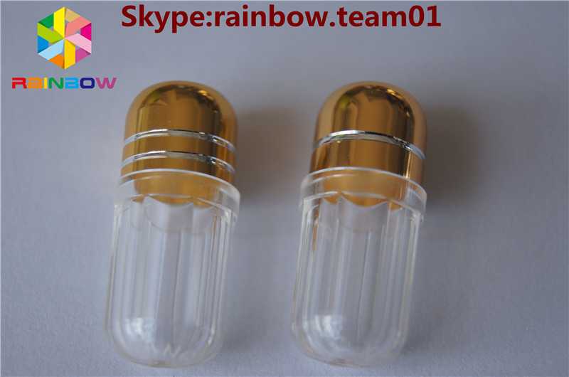 Plastic container capsule sex pill bottle with metal cap wholesale pill bottles capsule shape container