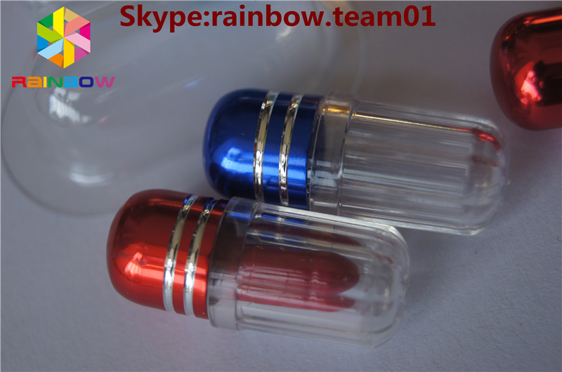 Plastic container capsule sex pill bottle with metal cap capsule shape container wholesale pill bottles pills capsule