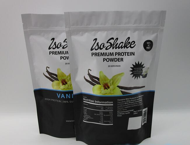 FDA stand up zipper food pouch for whey protein poweder 1kg
