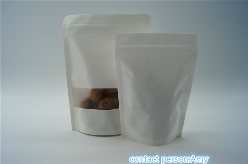 k White Kraft Paper Snack Bag Packaging Environment Friendly