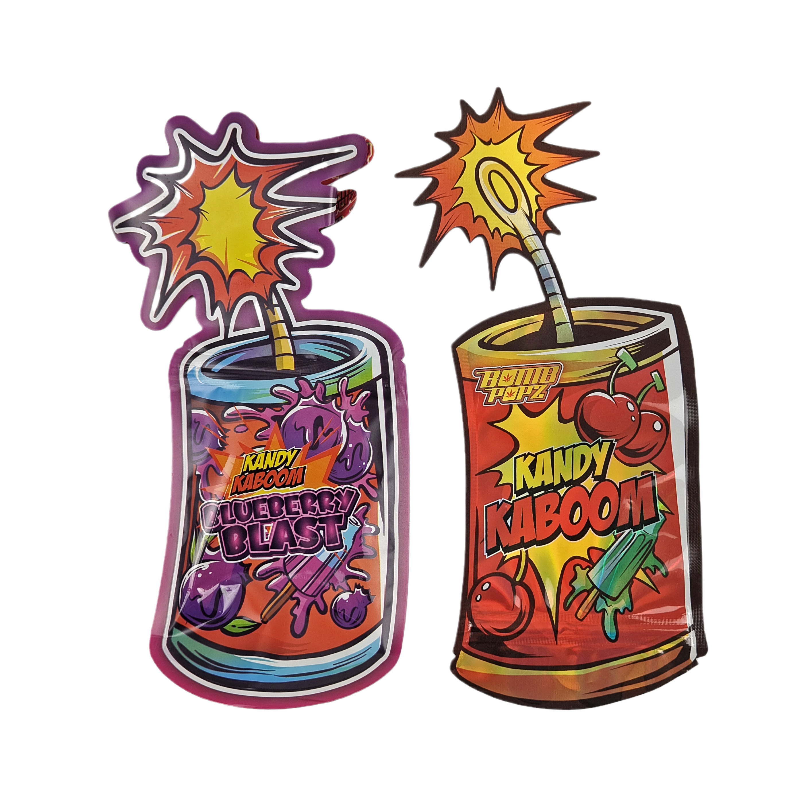 Custom Special Shaped Childproof Zipper 3.5g Snack Packaging Irregular Die Cut Mylar Bag