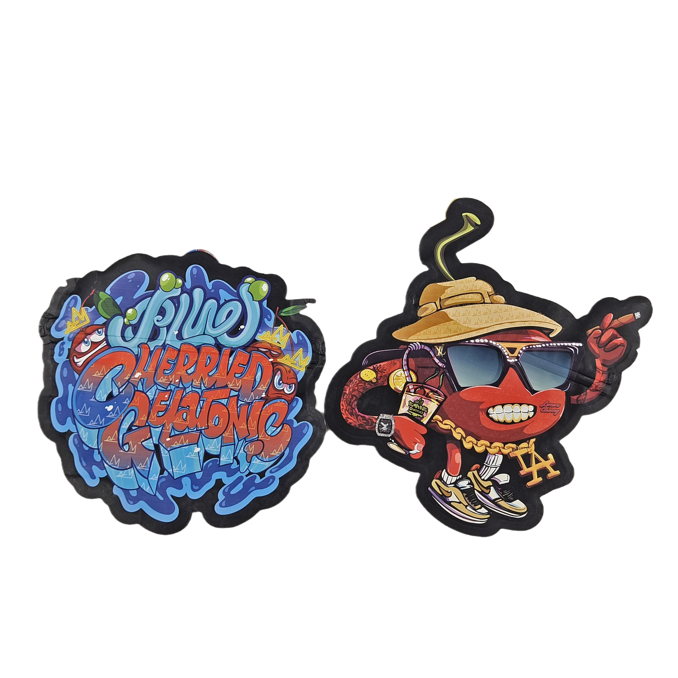 3.5g 7g 14g 28g Custom Design Irregular Child Proof Die Cut snack Shaped Plastic Packaging