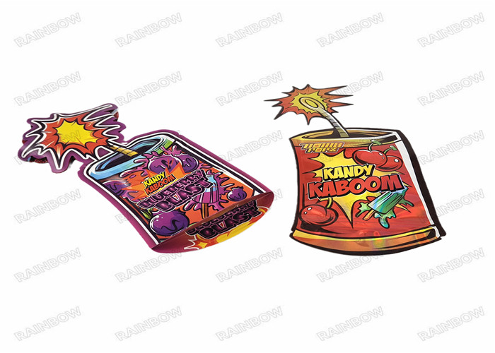 Special Shaped Soft Touch food packaging 3.5g Mylar Die Cut Irregular Pouches With Smell Proof