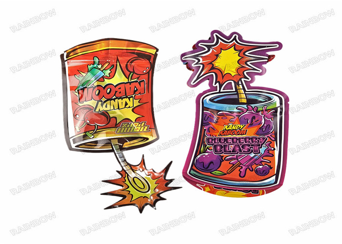 Custom Logo Die Cut Ziplock Bags Small 3.5g Food Grade Packaging Smell Proof Zipper