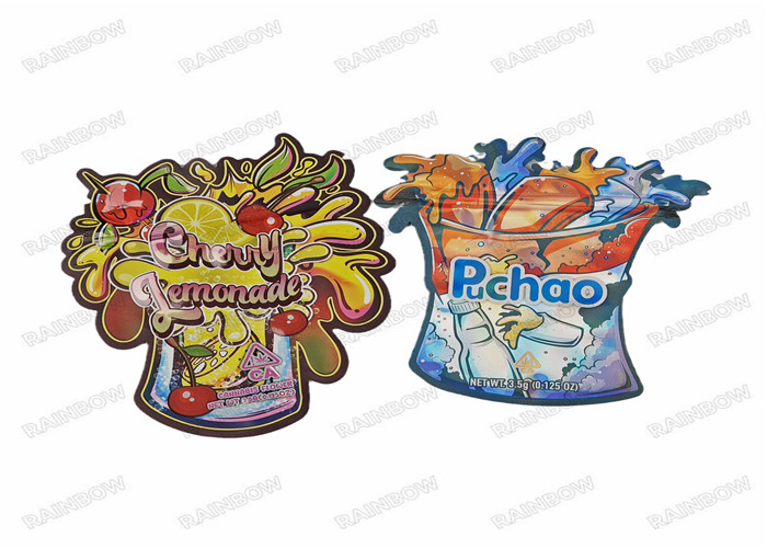 3.5g 7g 14g 28g Special Shaped Smell Proof Food Candy Bag Die Cut Mylar Pouches