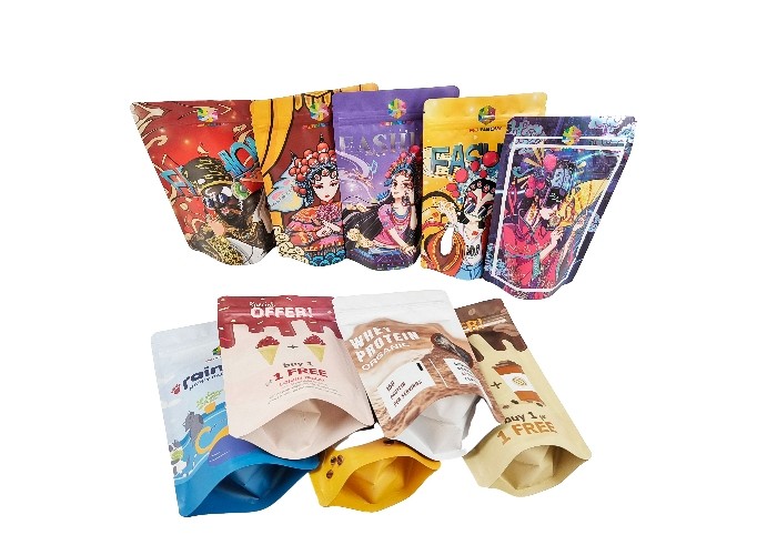 Aluminum Foil Plastic Stand Up Pouch Smell Proof Resealable Mylar Ziplock Bags