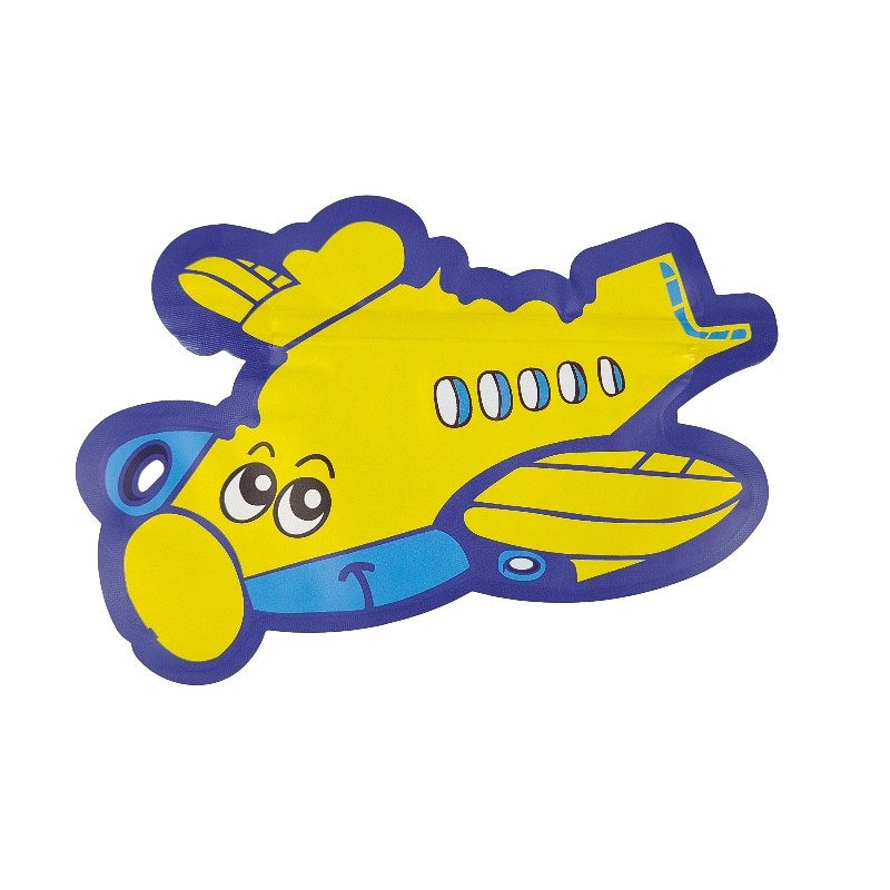 Holographic Printing Die Cut Mylar Bag 3.5g 7g Special Irregular Shaped Ziplock