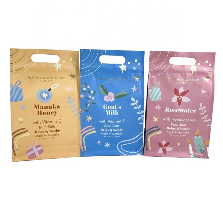 Custom Digital Printing Private Label Spa Gift Natural Epsom Salt Bath Salts Packaging Bag Mylar Bag for 250g Body Scrub