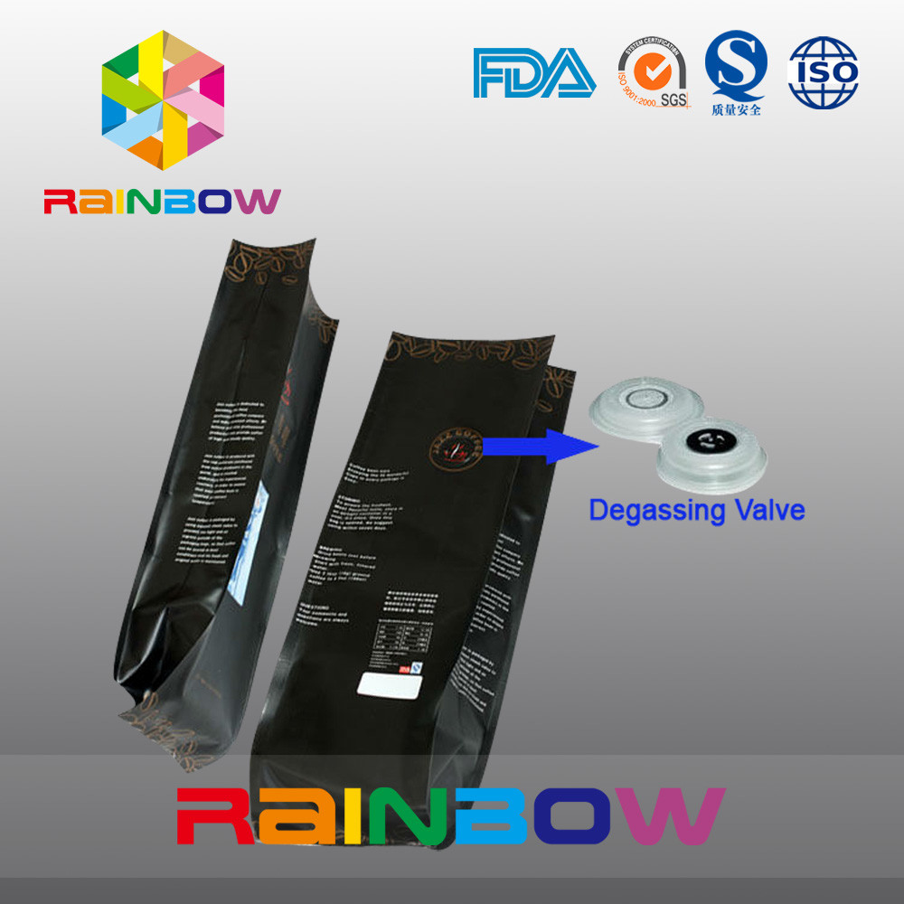 Durable Side Gusset Flat Bottom Tea Packaging Bags Coffee Beans Plastic Bag