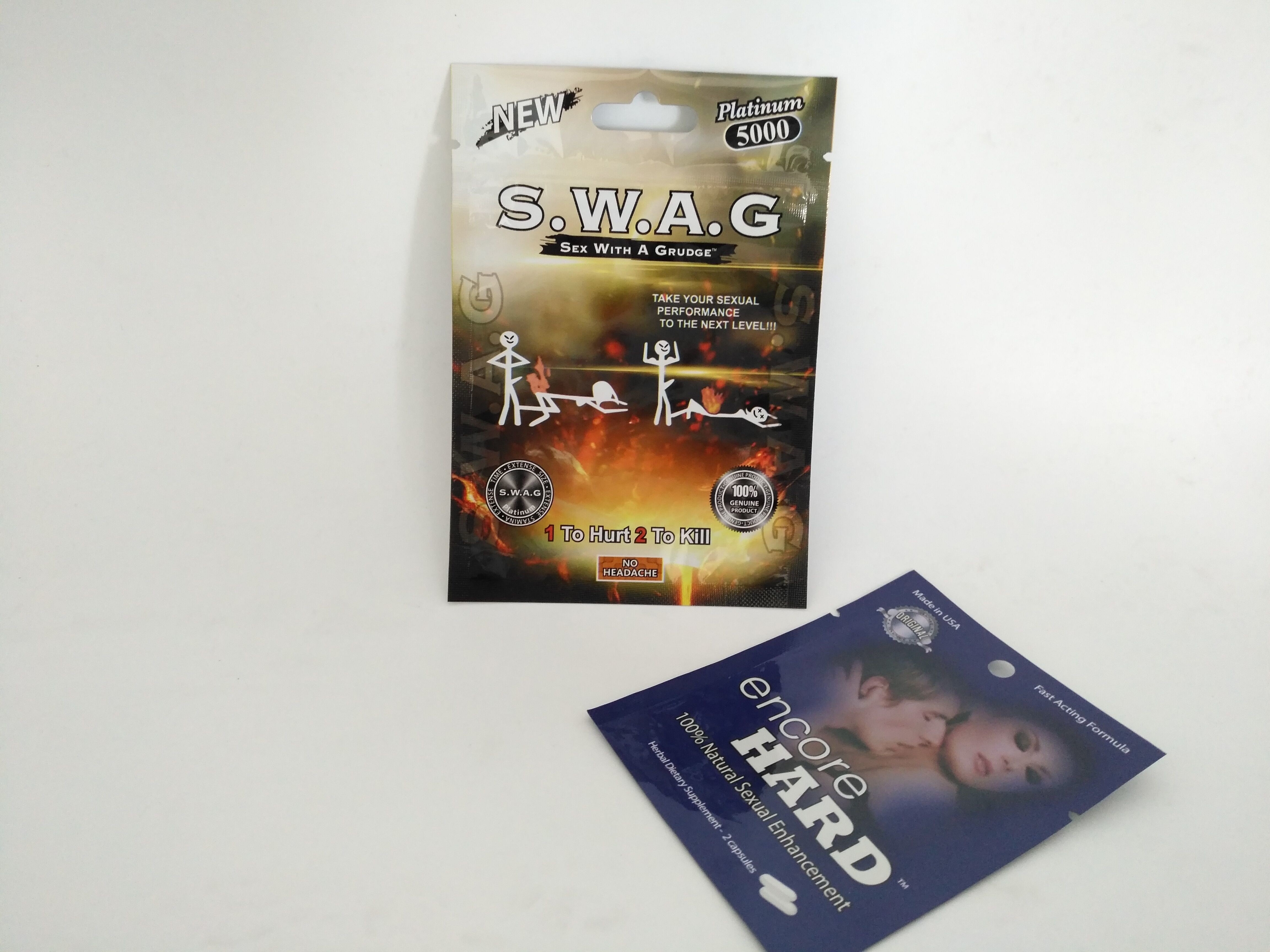 3 Side Seal Pill Packaging Pouch Bags Tear Notches For Encore Hard Capsule Powder