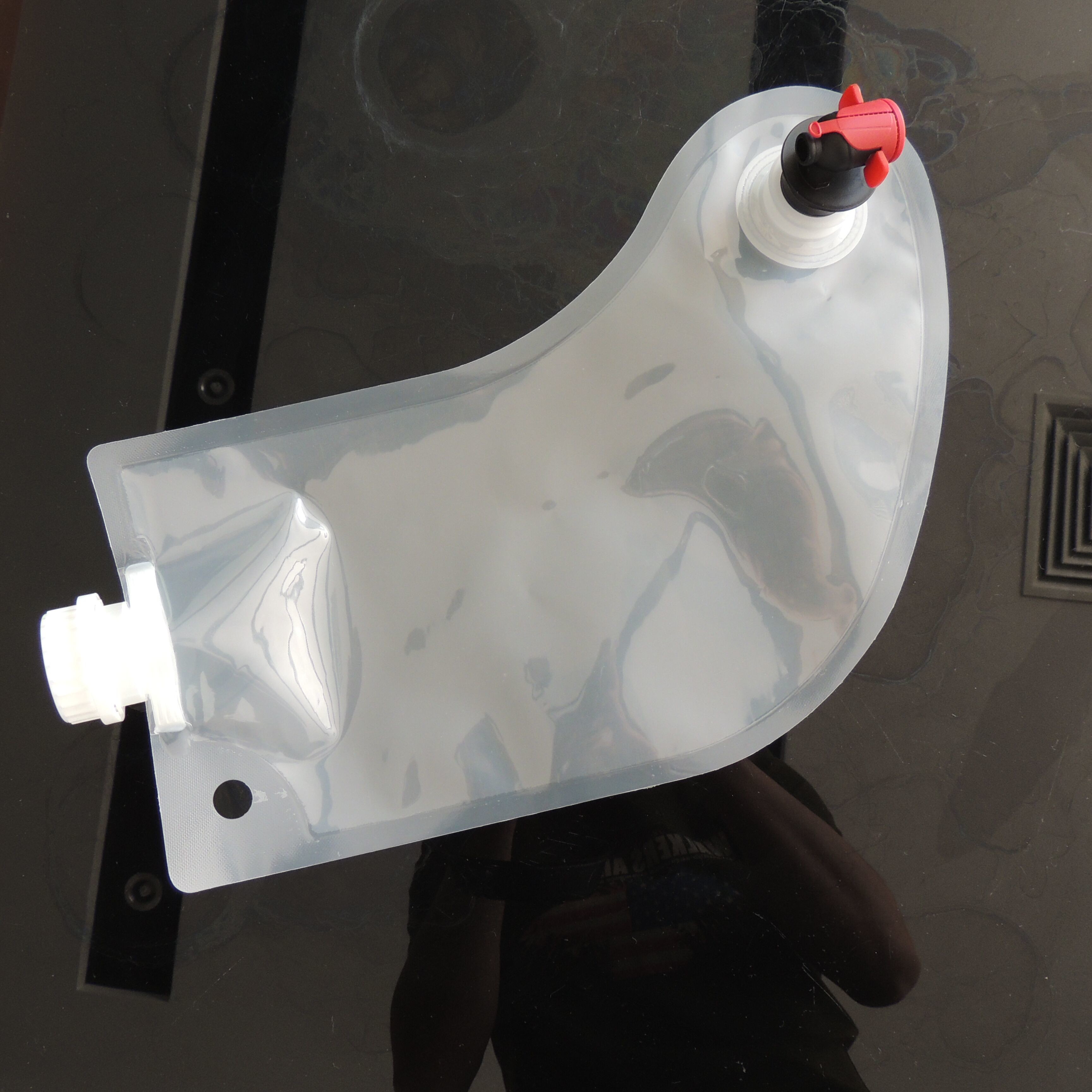 Hot sale christmas stockings1L wine / beverage / fruit transparent wine pouch