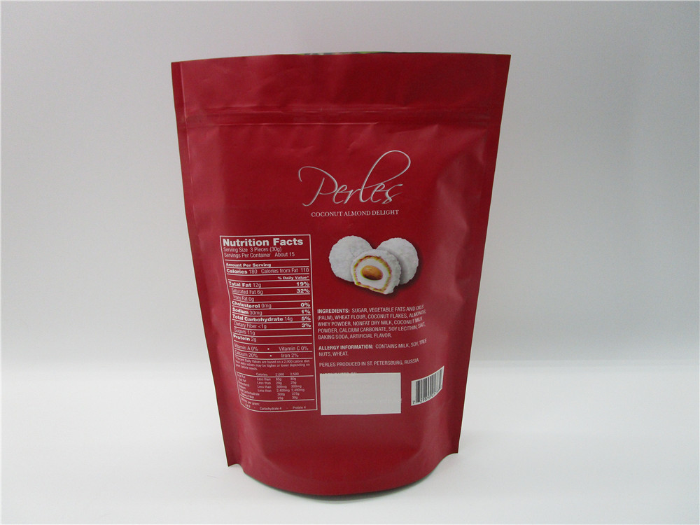 High End Stand Up Package Bag Gravure Printing Food Grade Aluminium Foil Pouch