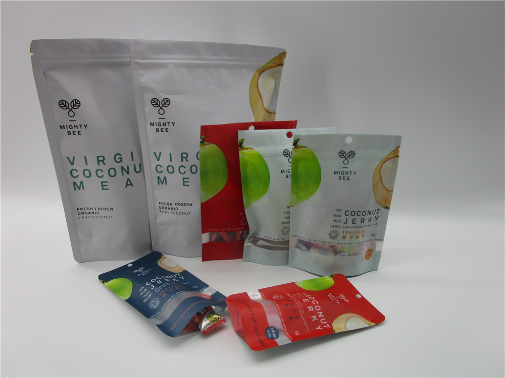 Custom Printing Surface Foil Pouch Packaging For Walnut / Snack / Cracker / Cookie