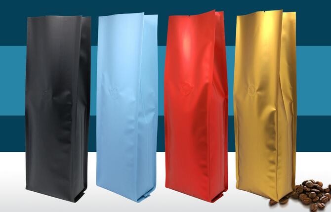Wholesale Custom 12 oz side gusset ground coffee bag/coffee bean bag with valve