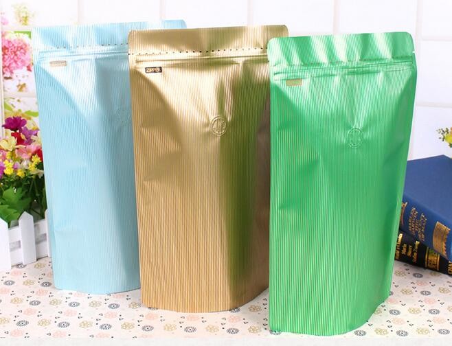 250g Custom Printed Aluminum Foil k Packaging Pouch / Doy Pack Coffee Beans Roasted Bags