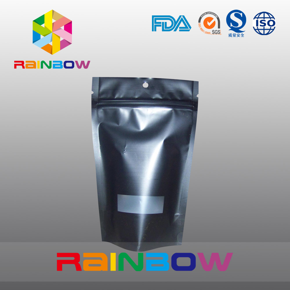 Reusable Matte Black Doypack k Coffee Bag Gravure Printing Moisture Proof