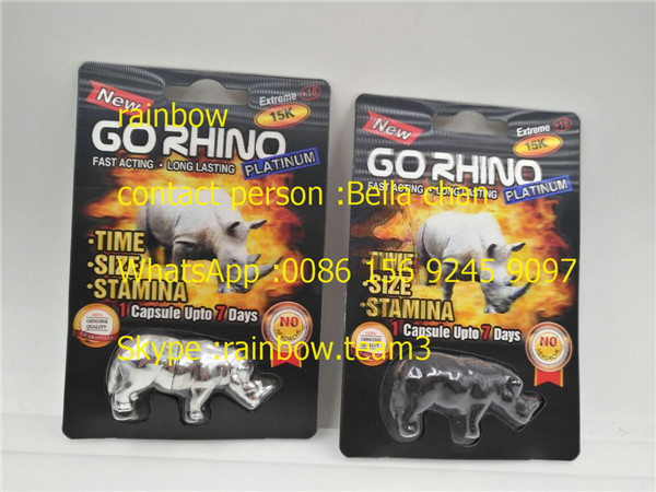 Rhino King USA Sex Pills Packaging / Go Rhino Pill Case / Rhino 7 Plastic 3D Card