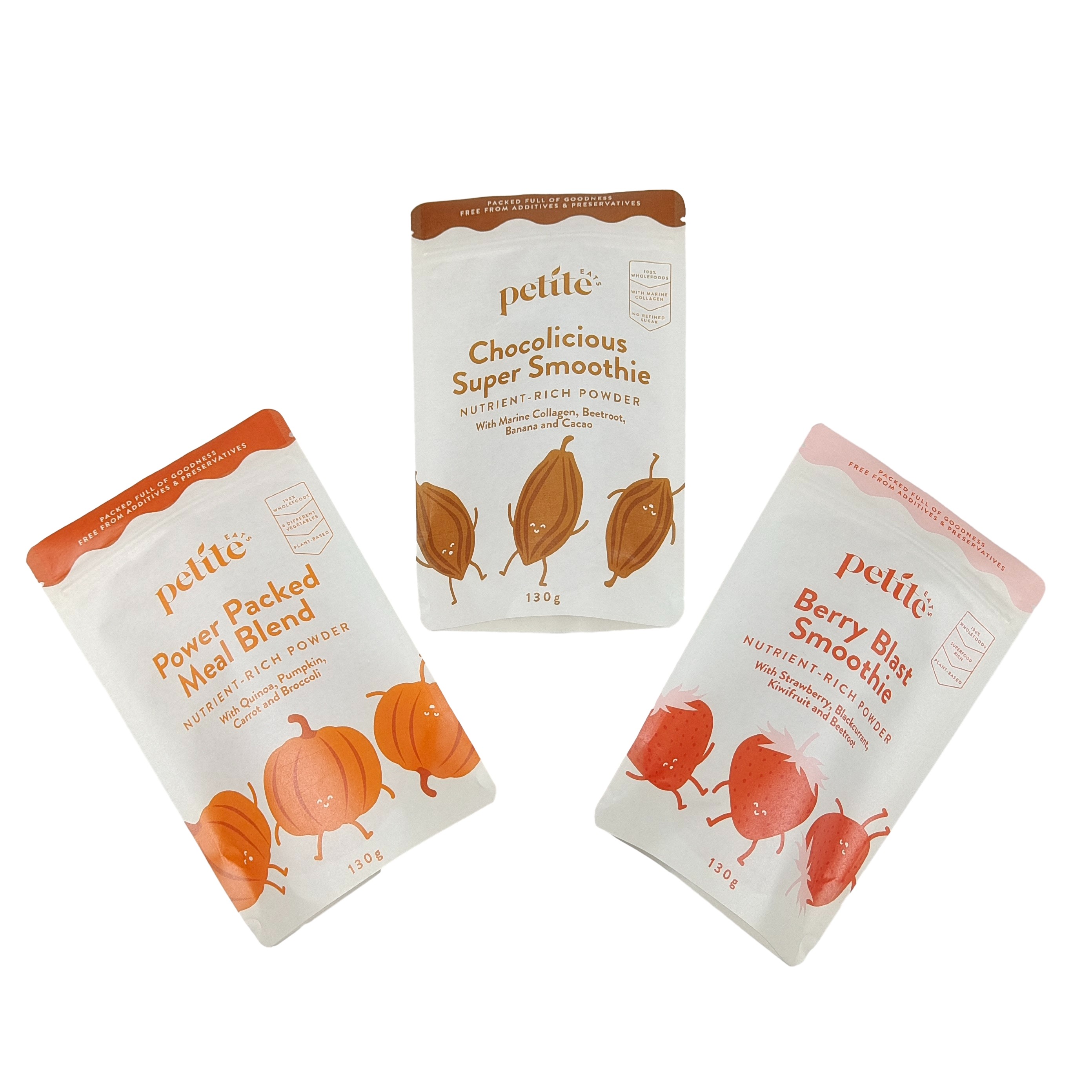 High Quality Custom Design Printed Biodegradable Resealable Bags With Ziplock Doypack Kraft Paper Bags Pet Food Packagin