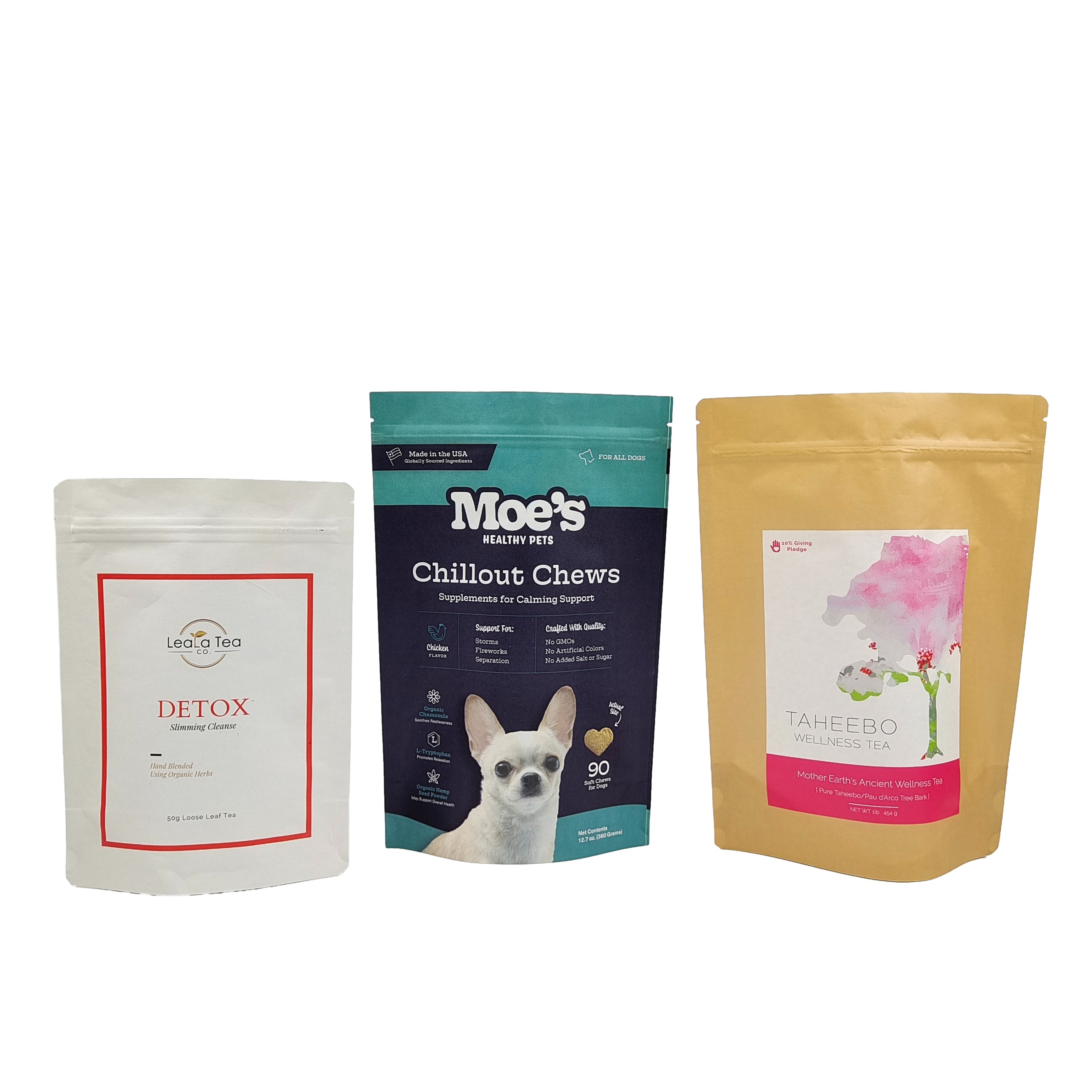 Custom Ziplock Matte Biodegradable Bags Aluminum Foil Resealable Food Grade Coffee Bean Tea Nut Snack Doypack