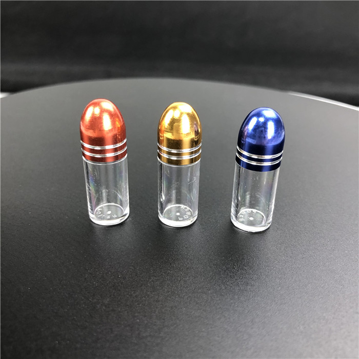 Pill Bottle Clear Small Capsule Bullet Shape Containers With Metal Cap For Rhino Pill