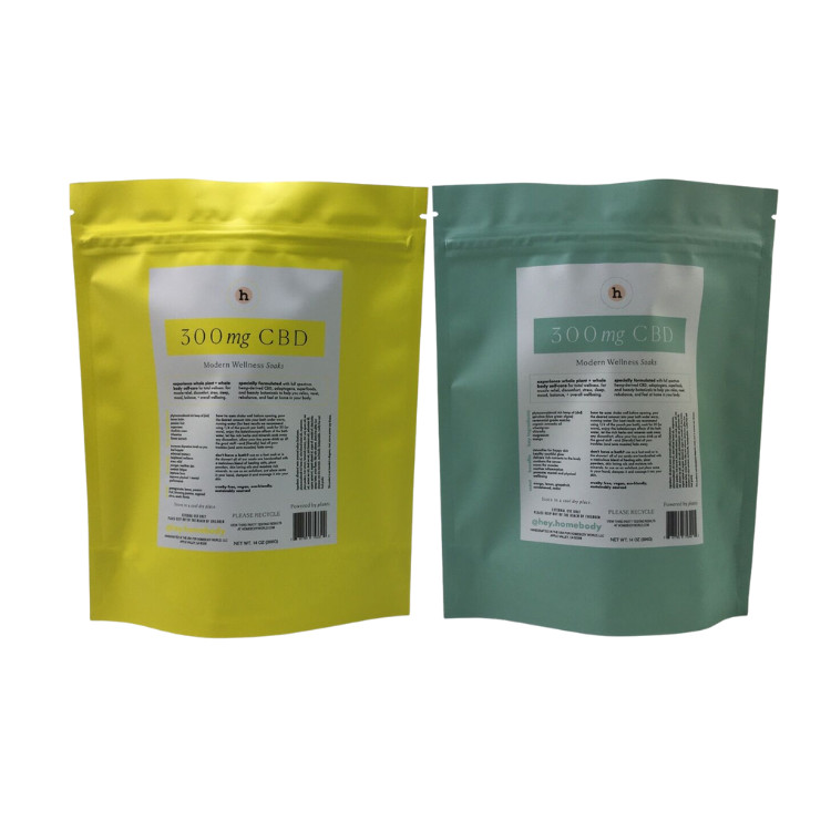 Custom Printed Resealable Tea Packing Bags Mylar Stand Up Pouch With Zipper Tea Bags