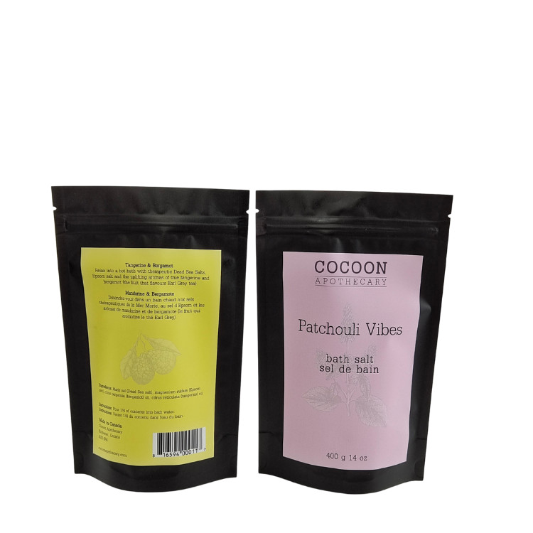 Custom Printed Aluminum Foil Bath Salt Spices Coffee Food Packaging Zip Lock Stand Up Pouch Plastic Mylar Bags For Soap