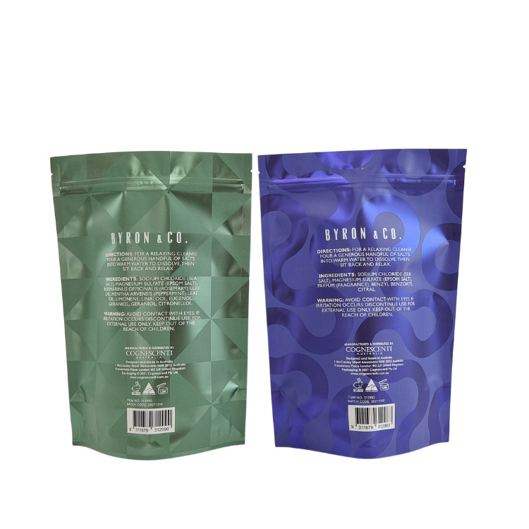 Matte Oem Custom Printed Bath Salts Packaging Zip Lock Bath Salt Body Scrub Standing Pouch Packaging Bags Stand Up Bags
