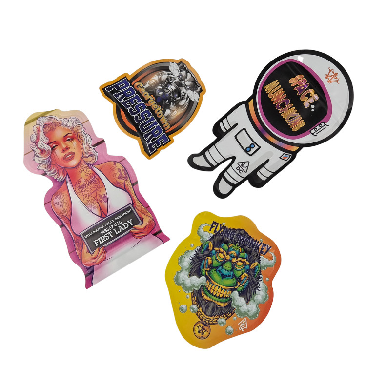 Custom Ziplock Special Shaped Plastic Childproof Smell Proof Candy Bags Mylar Packs 3.5g 7g Custom Shape Mylar Bags