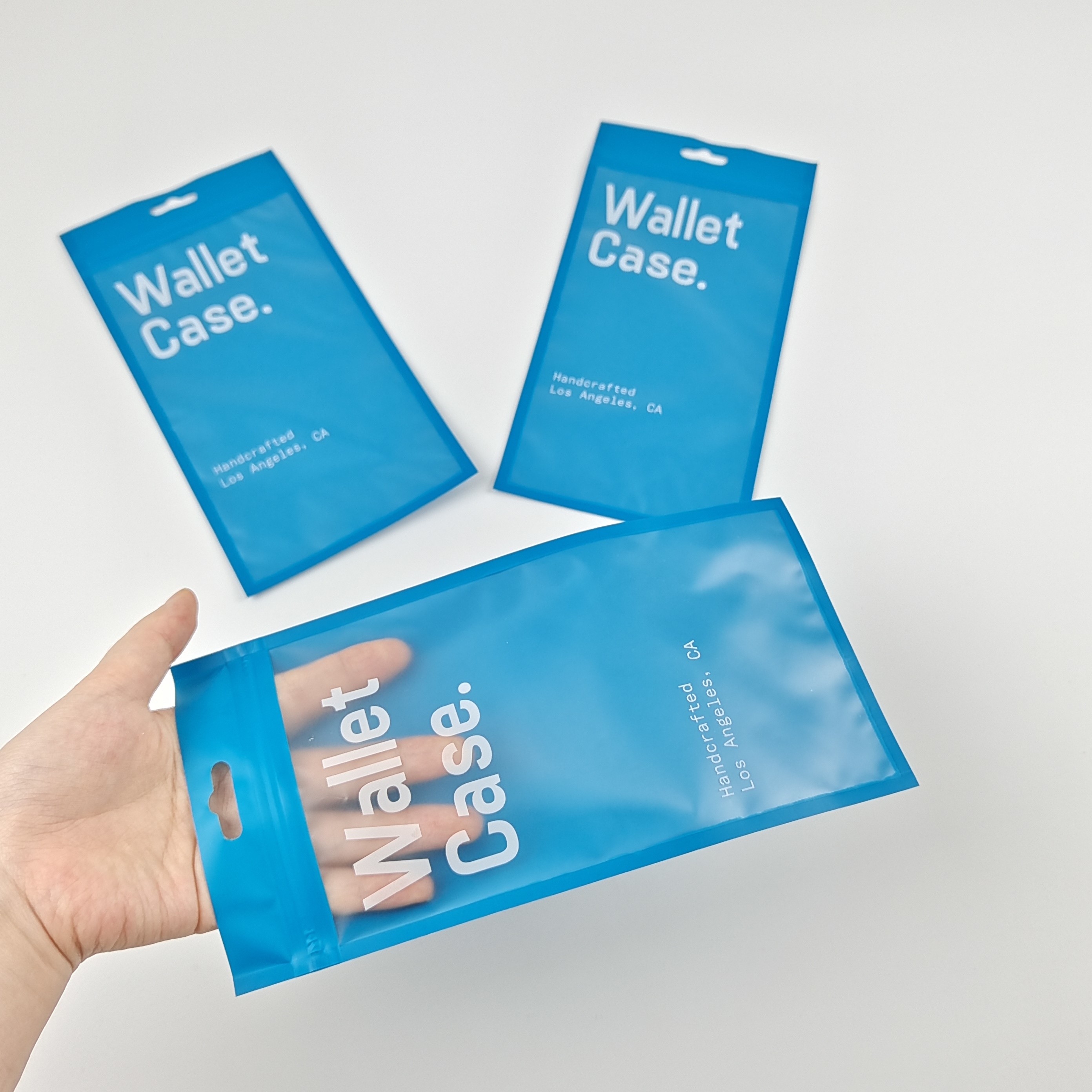 Three Side Seal Zipper Flat Wallet Case Phone Case Plastic Packaging Bags