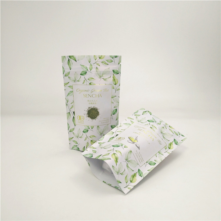 co friendly 3 side heat sealed kraft paper bag recycle black logo printed small 5 grams paper sachets