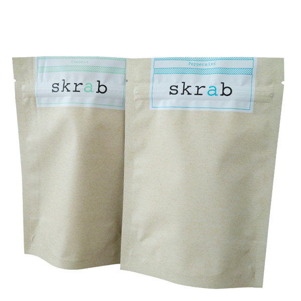 Stand Up Silver Foil Sachets with Doy Pack Design for Coffee Body Scrub Packaging